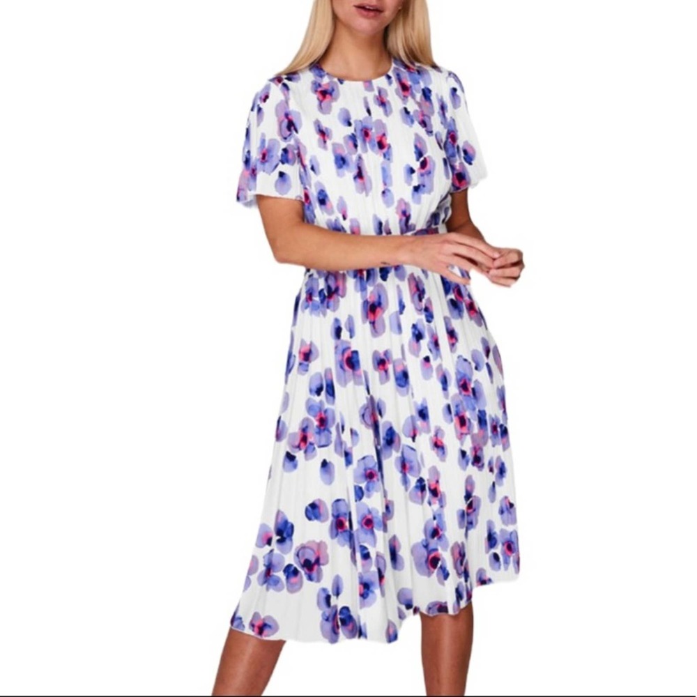 Hugo Boss Diplissee Pleated Floral Print Dress 0 NWT